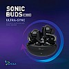 SYSKA Sonic Buds IEB800 True Wireless Earbuds with Ultra Sync Technology, 30Hr Play Time, Smooth Touch Control Jet Black