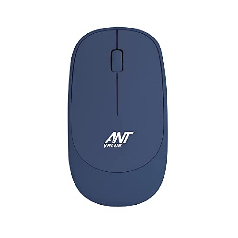 Ant Value FKBRI05 Wireless Keyboard Mouse Combo 110 Keys Full Size Ultra Thin Keyboard for Laptop (Blue)