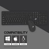 Ant Value FKBRI05 Wireless Keyboard Mouse Combo 110 Keys Full Size Ultra Thin Keyboard for Laptop (Blue)