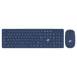 Ant Value FKBRI05 Wireless Keyboard Mouse Combo 110 Keys Full Size Ultra Thin Keyboard for Laptop (Blue)