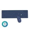 Ant Value FKBRI05 Wireless Keyboard Mouse Combo 110 Keys Full Size Ultra Thin Keyboard for Laptop (Blue)