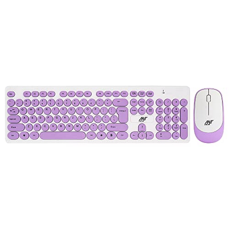 Ant Value FKBRI05 Wireless Keyboard Mouse Combo 110 Keys Full Size Ultra Thin Keyboard for Laptop (Blue)