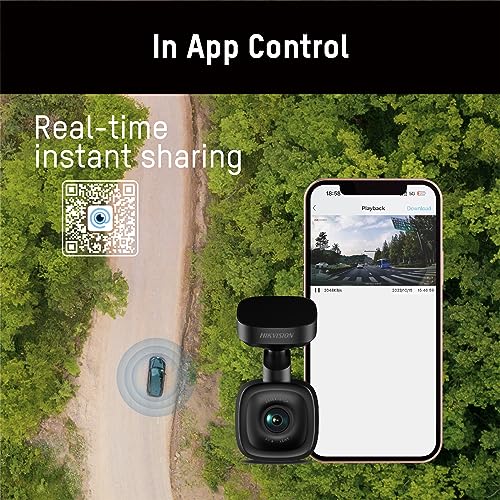Hikvision Car Dash Camera for Car Full HD 1080p resolution Built- in Wi-Fi  Built-in G-Sensor  Night Vision  102° Wide Angle 