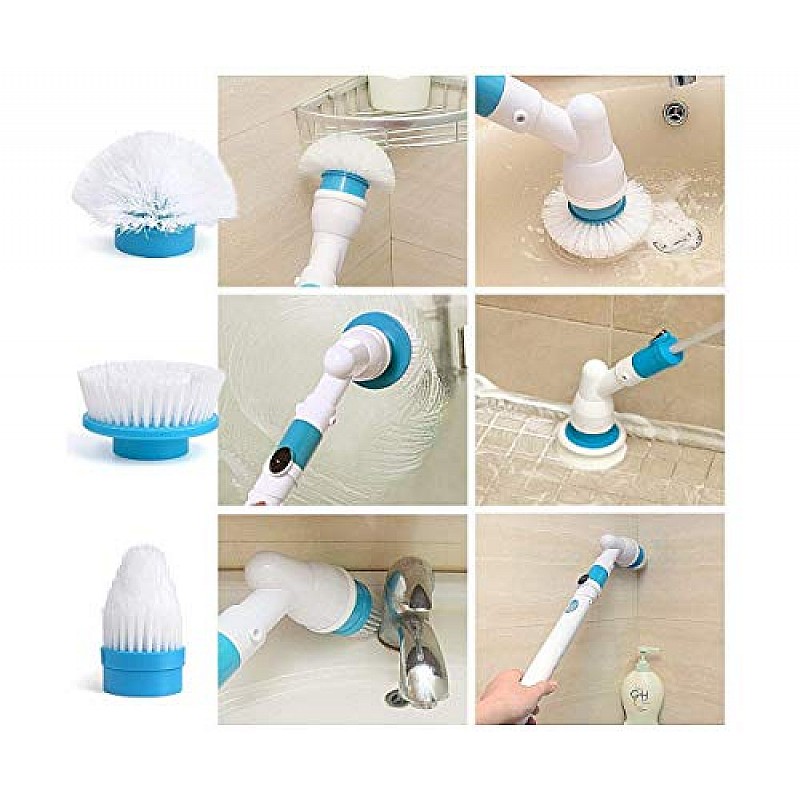 Airtree Rotating Electric 360 Cordless Bathtub & Tile Scrubber Movable Surface Cleaner With 3 Replaceable Cleaning Brush Heads