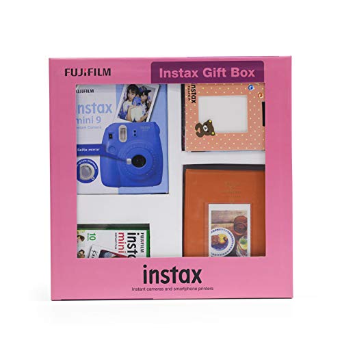 Fujifilm Instax Mini 9 Instant Camera Cobalt Blue - Gift Box with 10 Shots