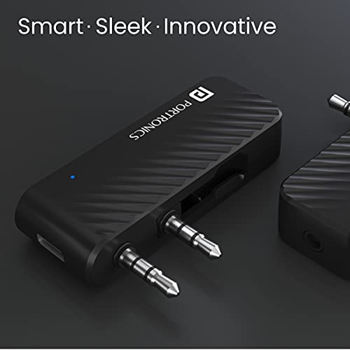 Portronics Auto 16 Bluetooth 5.1 Smart Audio Connector/Transmitter 3.5mm for TV/Desktop with Type-C Charging(Black) Portronics Auto 16 Bluetooth 5.1 Smart Audio Connector/Transmitter 3.5mm for TV/Desktop with Type-C Charging(Black)
