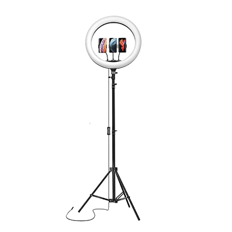 Amazon Basics LED Ring Light (14-inch) with Tripod Stand & Mini Tripod, and Dual Temperature Modes