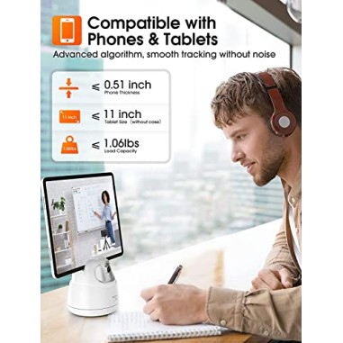 Hohem Go, Auto Face Tracking Tripod, 360° Rotation Selfie Stand for Phone & Tablet, Smart Tracking Phone Holder with Gesture Control Hohem Go, Auto Face Tracking Tripod, 360° Rotation Selfie Stand for Phone & Tablet, Smart Tracking Phone Holder with Gesture Control