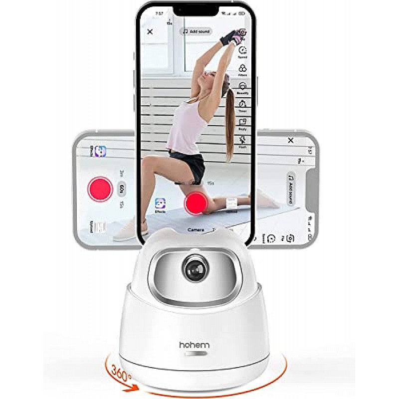 Hohem Go, Auto Face Tracking Tripod, 360° Rotation Selfie Stand for Phone & Tablet, Smart Tracking Phone Holder with Gesture Control