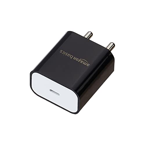 Amazon Basics 20W Phone Charger for Type C Adapter with Charging Without Cable Easy to Carry, Black Amazon Basics 20W Phone Charger for Type C Adapter with Charging Without Cable Easy to Carry, Black