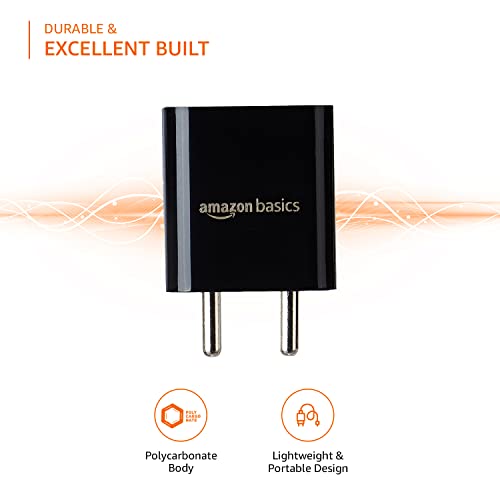 Amazon Basics 20W Phone Charger for Type C Adapter with Charging Without Cable Easy to Carry, Black Amazon Basics 20W Phone Charger for Type C Adapter with Charging Without Cable Easy to Carry, Black