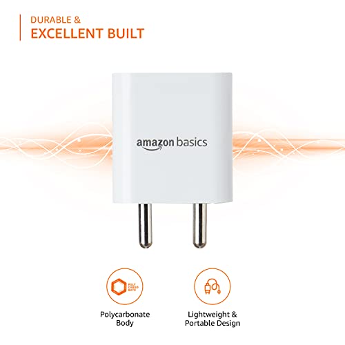 Amazon Basics 20 Watts Phone Charger for Type C Adapter with Charging Without Cable Easy to Carry(White) Amazon Basics 20 Watts Phone Charger for Type C Adapter with Charging Without Cable Easy to Carry(White)