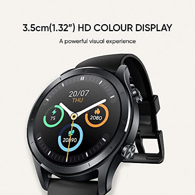 realme Smart Watch R100 100+ Watch Faces 1.32 Inch HD Color Display Long Lasting Battery Life Auto Activity Tracker Black Color