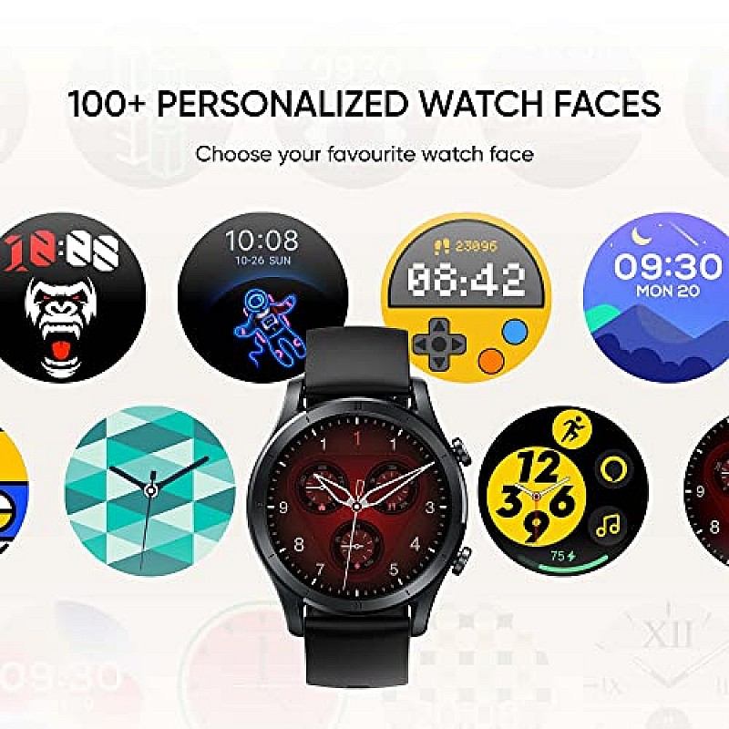 realme Smart Watch R100 100+ Watch Faces 1.32 Inch HD Color Display Long Lasting Battery Life Auto Activity Tracker Black Color