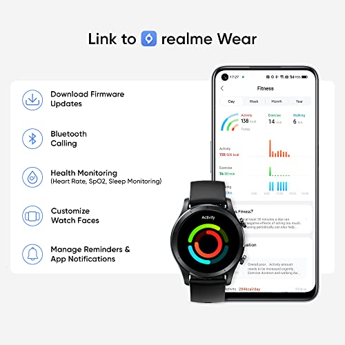 realme Smart Watch R100 100+ Watch Faces 1.32 Inch HD Color Display Long Lasting Battery Life Auto Activity Tracker Black Color realme Smart Watch R100 100+ Watch Faces 1.32 Inch HD Color Display Long Lasting Battery Life Auto Activity Tracker Black Color