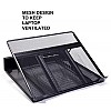 Callas Ventilated Height Adjustable Laptop Cooling Pad/Laptop Stand Metal Mesh | Strong Material Stand (Black Pack of 1)