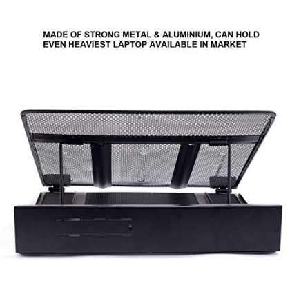 Callas Ventilated Height Adjustable Laptop Cooling Pad/Laptop Stand Metal Mesh | Strong Material Stand (Black Pack of 1) Callas Ventilated Height Adjustable Laptop Cooling Pad/Laptop Stand Metal Mesh | Strong Material Stand (Black Pack of 1)