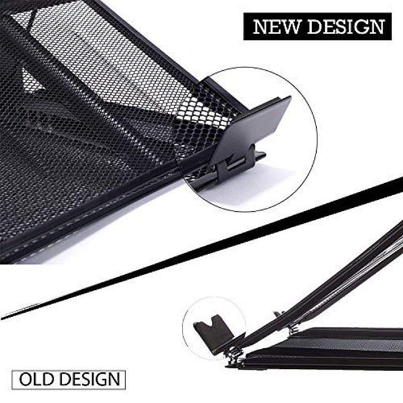 Callas Ventilated Height Adjustable Laptop Cooling Pad/Laptop Stand Metal Mesh | Strong Material Stand (Black Pack of 1)