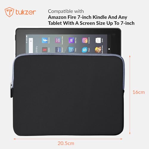 Tukzer Amazon Fire 7-inch Kindle Sleeve Case Cover Pouch Lightweight Easy to Carry (Black) Tukzer Amazon Fire 7-inch Kindle Sleeve Case Cover Pouch Lightweight Easy to Carry (Black)