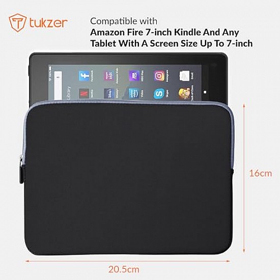 Tukzer Amazon Fire 7-inch Kindle Sleeve Case Cover Pouch  Lightweight Easy to Carry (Black)