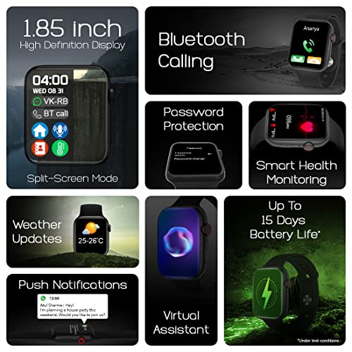 WRISTIO 3 1.85" HD, Bluetooth Calling Smart Watch, 50+ Sports Modes, Rotating Crown, 15 days battery life (Black) WRISTIO 3 1.85" HD, Bluetooth Calling Smart Watch, 50+ Sports Modes, Rotating Crown, 15 days battery life (Black)
