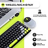 Tizum 2.4 GHz Retro Wireless Keyboard & Optical Mouse Combo with 2-in-1 Nano Receiver ,1000-DPI for MAC Windows iOS Android