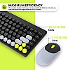 Tizum 2.4 GHz Retro Wireless Keyboard & Optical Mouse Combo with 2-in-1 Nano Receiver ,1000-DPI for MAC Windows iOS Android