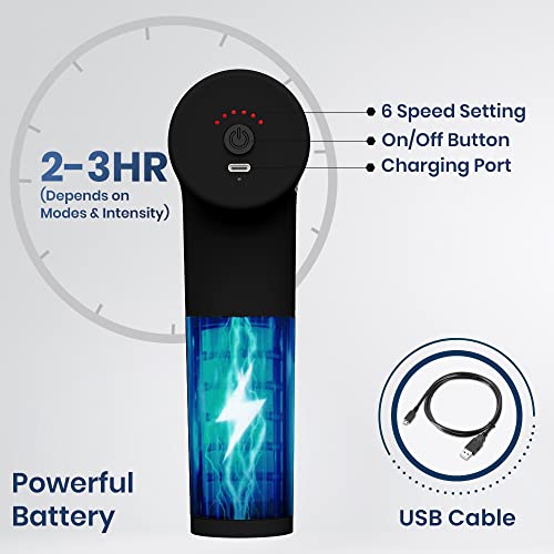 Dr Physio Supervolt Go 1023 Pro Cordless Rechargeable Portable Massager for Deep Tissue Body Relaxation and Pain Relief (Matte Black)