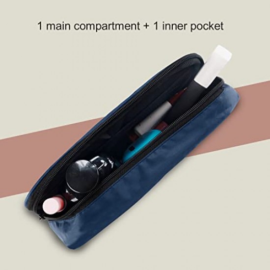 AirCase Travel Organizer Kit Bag for Office Supplies Nylon PU Leather Storage Pouch for Men and Women Blue 
