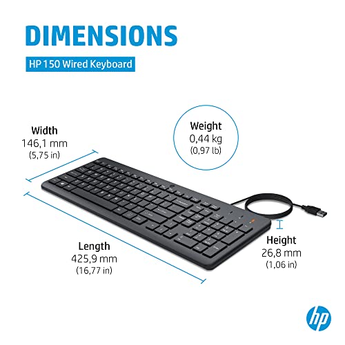 HP 150 Wired USB Keyboard Black HP 150 Wired USB Keyboard Black