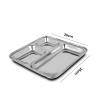 HOMETALES Stainless Steel 3 in 1 Square Pav Bhaaji Partition plate, Pack of 2