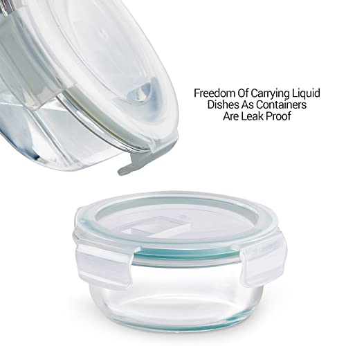 MILTON Treo All Fresh Premier Glass Tiffin Set Of 8 (3 - Containers,400 ml Each Grey MILTON Treo All Fresh Premier Glass Tiffin Set Of 8 (3 - Containers,400 ml Each Grey