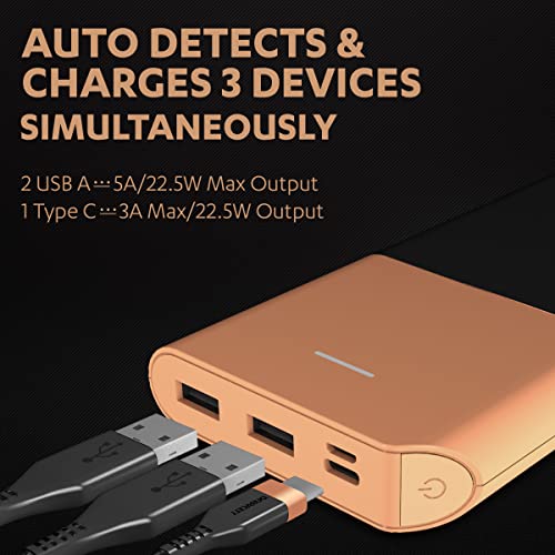 Duracell 20000 MAH Slimmest Power Bank with 1 Type C PD and 2 USB A Port, 22.5W Fast Charging Portable Charger to Charges 3 Devices Simultaneously Duracell 20000 MAH Slimmest Power Bank with 1 Type C PD and 2 USB A Port, 22.5W Fast Charging Portable Charger to Charges 3 Devices Simultaneously