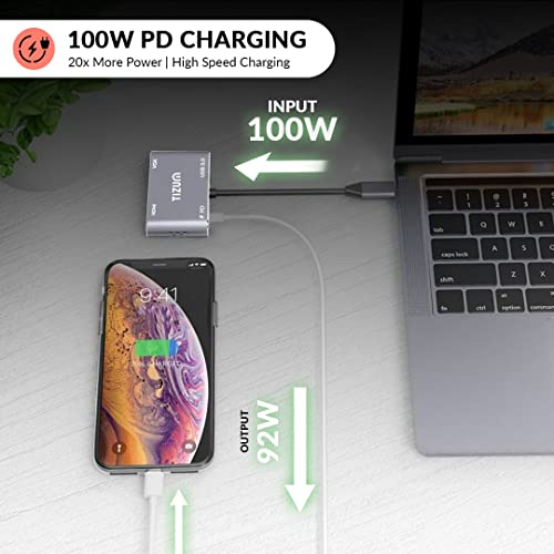 Tizum USB C Hub (2-in-1) Portable Multiport Adapter Connector,Type C USB hub to 4K HDMI VGA, Converter Charging Port, Cable (Grey) Tizum USB C Hub (2-in-1) Portable Multiport Adapter Connector,Type C USB hub to 4K HDMI VGA, Converter Charging Port, Cable (Grey)