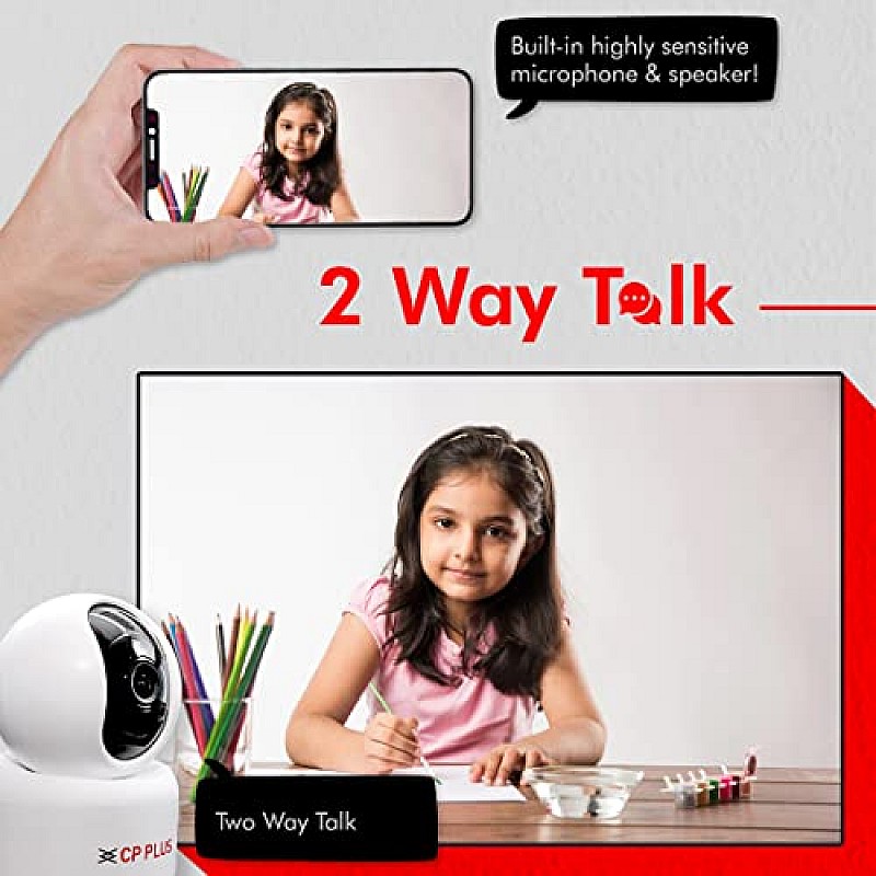 CP PLUS 3 MP Full HD Smart Wi-fi CCTV Camera | 360° Pan & Tilt | View And Talk- CP-E35A