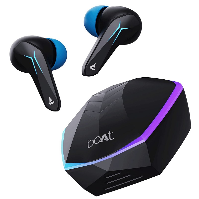 boAt Immortal 121 TWS Wireless Gaming in Ear Earbuds with Beast Mode(40ms Low Latency), 40H Playtime, Blazing LEDs, (Black Sabre)