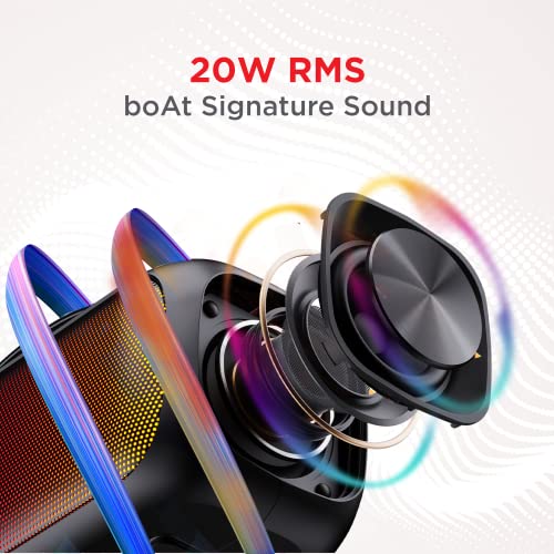 boAt Stone Symphony Portable Bluetooth Speaker with 20W RMS Stereo Sound Party LEDs Midnight Black boAt Stone Symphony Portable Bluetooth Speaker with 20W RMS Stereo Sound Party LEDs Midnight Black