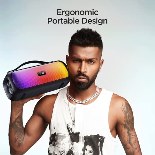 boAt Stone Symphony Portable Bluetooth Speaker with 20W RMS Stereo Sound Party LEDs Midnight Black boAt Stone Symphony Portable Bluetooth Speaker with 20W RMS Stereo Sound Party LEDs Midnight Black