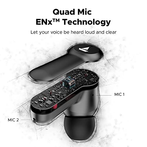 boAt Airdopes Fuel in Ear Headphones Quad Mics Beast Mode,50H Playtime Classic Black boAt Airdopes Fuel in Ear Headphones Quad Mics Beast Mode,50H Playtime Classic Black
