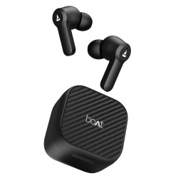 boAt Airdopes Fuel in Ear Headphones Quad Mics Beast Mode,50H Playtime Classic Black
