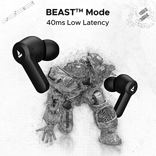 boAt Airdopes Fuel in Ear Headphones Quad Mics Beast Mode,50H Playtime Classic Black boAt Airdopes Fuel in Ear Headphones Quad Mics Beast Mode,50H Playtime Classic Black