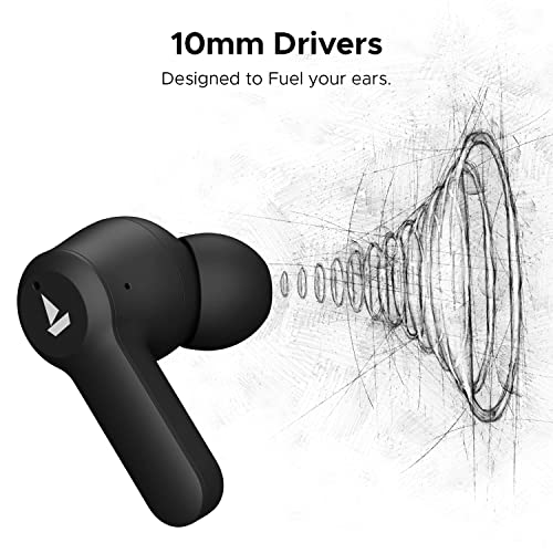 boAt Airdopes Fuel in Ear Headphones Quad Mics Beast Mode,50H Playtime Classic Black boAt Airdopes Fuel in Ear Headphones Quad Mics Beast Mode,50H Playtime Classic Black