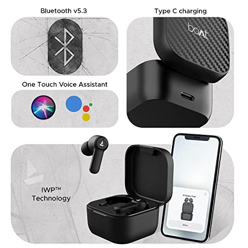 boAt Airdopes Fuel in Ear Headphones Quad Mics Beast Mode,50H Playtime Classic Black boAt Airdopes Fuel in Ear Headphones Quad Mics Beast Mode,50H Playtime Classic Black