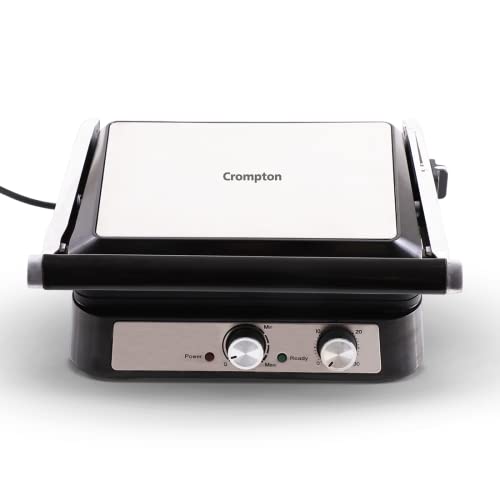 Crompton MaxCrisp 4 Slice Sandwich Maker 2000W with Timer and 180 Degrees Barbecue Grill Crompton MaxCrisp 4 Slice Sandwich Maker 2000W with Timer and 180 Degrees Barbecue Grill