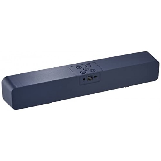 amazon basics Bluetooth Speaker 5.3 Soundbar with 16W RMS, 2000mAh Battery, Upto 19 Hrs Playtime Aux/USB Port (Blue)