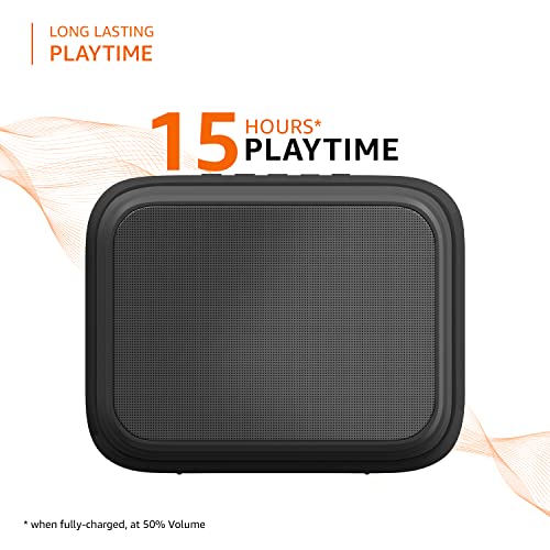 Amazon Basics Bluetooth Speaker, IPX6 Water Resistant, TWS Function, 9W, Powerful Bass, BT 5.0, Up to 15hrs Playtime in-Built Noise Cancelling Mic (Black) Amazon Basics Bluetooth Speaker, IPX6 Water Resistant, TWS Function, 9W, Powerful Bass, BT 5.0, Up to 15hrs Playtime in-Built Noise Cancelling Mic (Black)
