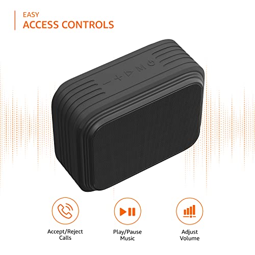 Amazon Basics Bluetooth Speaker, IPX6 Water Resistant, TWS Function, 9W, Powerful Bass, BT 5.0, Up to 15hrs Playtime in-Built Noise Cancelling Mic (Black) Amazon Basics Bluetooth Speaker, IPX6 Water Resistant, TWS Function, 9W, Powerful Bass, BT 5.0, Up to 15hrs Playtime in-Built Noise Cancelling Mic (Black)