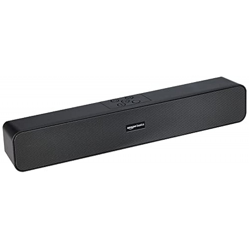 amazon basics Bluetooth Speaker 5.3 Soundbar with 16W RMS, 2000mAh Battery, Upto 19 Hrs Playtime Aux/USB Port (Black)