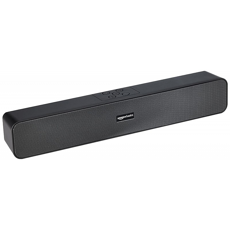 amazon basics Bluetooth Speaker 5.3 Soundbar with 16W RMS, 2000mAh Battery, Upto 19 Hrs Playtime Aux/USB Port (Black)