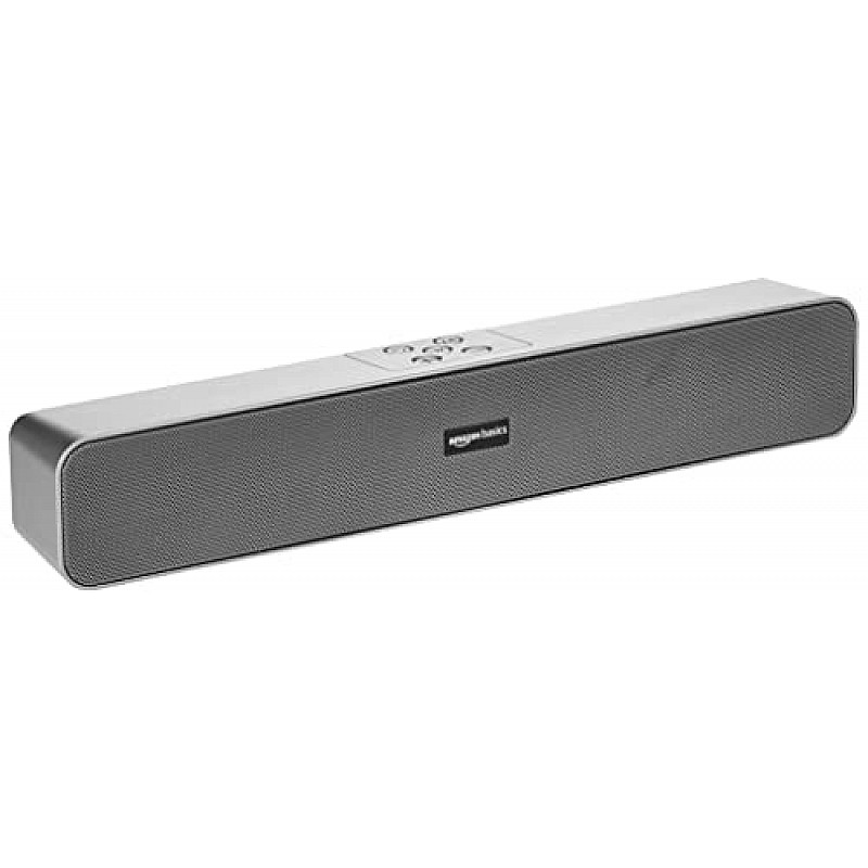 Amazon Basics Bluetooth Speaker 5.0 Soundbar with 16W RMS, 2000mAh Battery, Upto 19 Hrs Playtime Aux/USB Port (Grey)